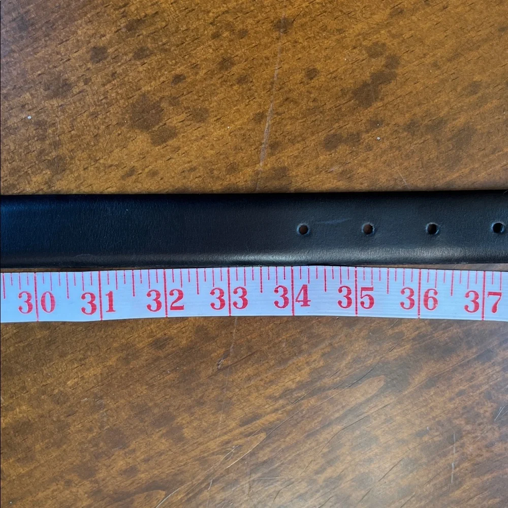 Eurometal Black Italian Leather Belt Sz 36/90